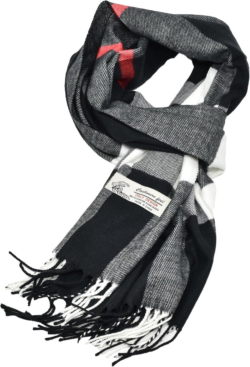 Glory Max Classic Plaid Striped Luxurious Checked Pattern Winter Scarf For Men Women Soft Cashmere Feel 72"x12" - Image 1